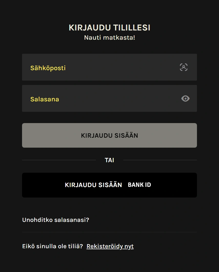 Rekisteröityminen ja kirjautuminen Kruuna Casinolla